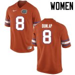 Women's Florida Gators #8 Carlos Dunlap NCAA Nike Orange Authentic Stitched College Football Jersey LGN1162LM